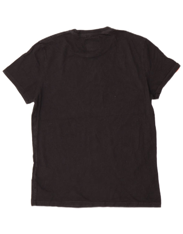 Camiseta feminina de manga curta Superdry UK 18 XL algodão preto
