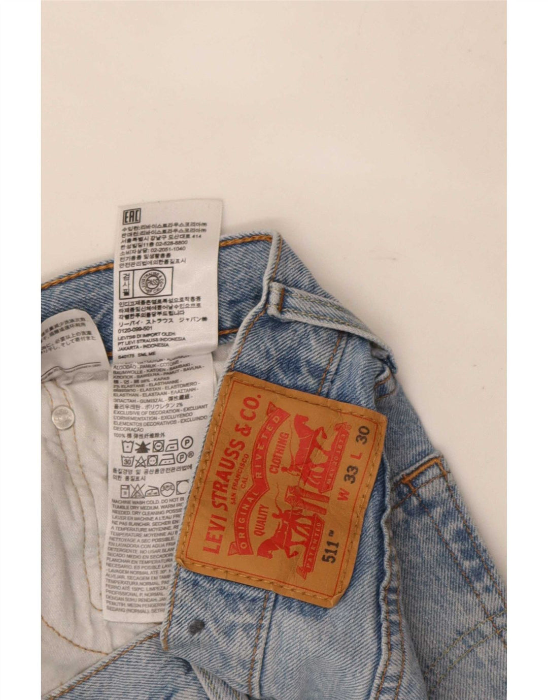 Calça Jeans Levis 511 Slim Masculina W33 L30 Azul Algodão