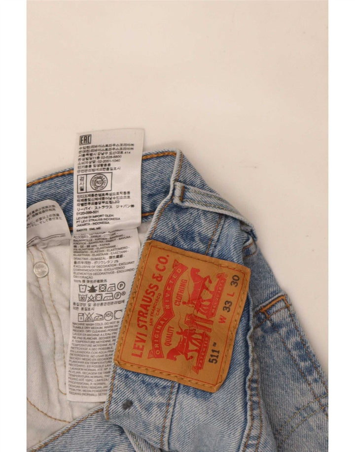 Calça Jeans Levis 511 Slim Masculina W33 L30 Azul Algodão