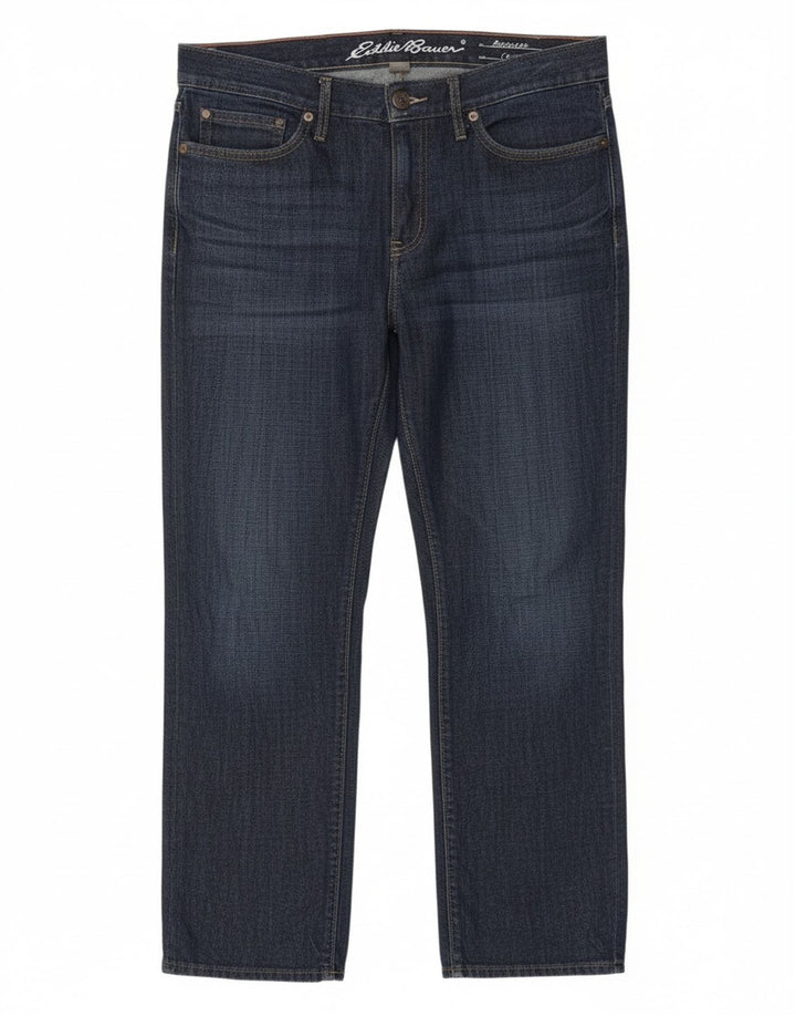 Eddie Bauer Calça jeans feminina Boyfriend cortada EUA 6 médio W32 L26 azul marinho