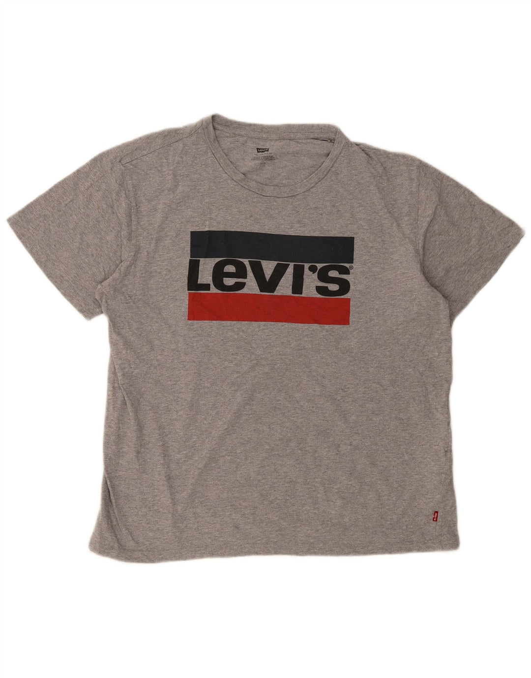 Camiseta gráfica masculina Levi's Top grande algodão manchado cinza