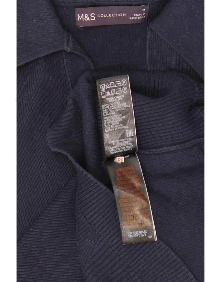 Camisa polo feminina Marks & Spencer Reino Unido 12 algodão azul marinho médio