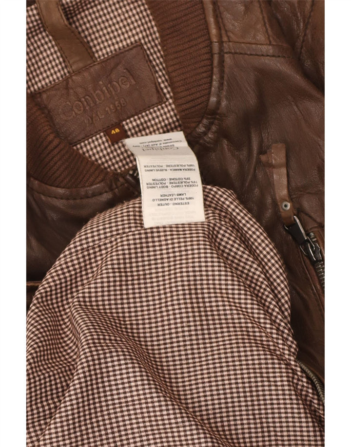 Jaqueta de couro masculina Conbipel IT 48 couro marrom médio