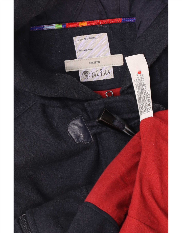 Jaqueta Duffle feminina com capuz Fat Face Reino Unido 16 grande lã azul marinho