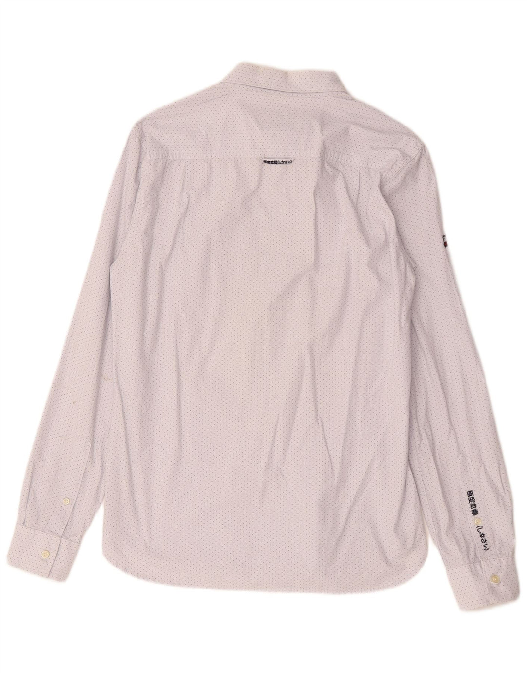 Camisa masculina Superdry algodão manchado branco médio