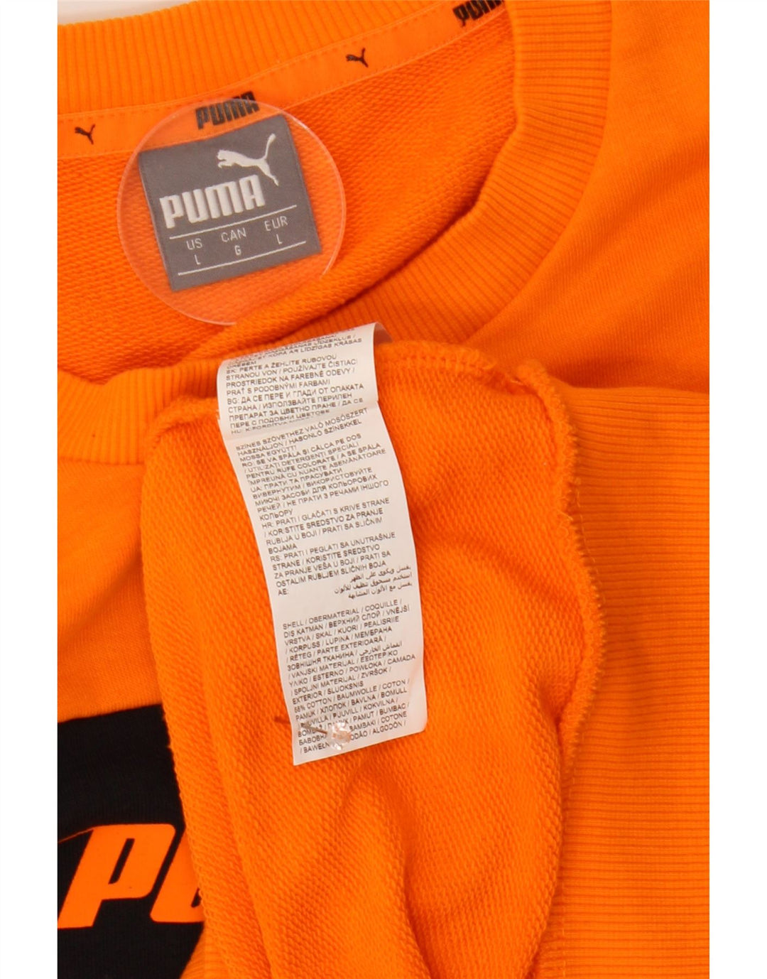 Puma moletom gráfico masculino jumper grande laranja colorblock algodão