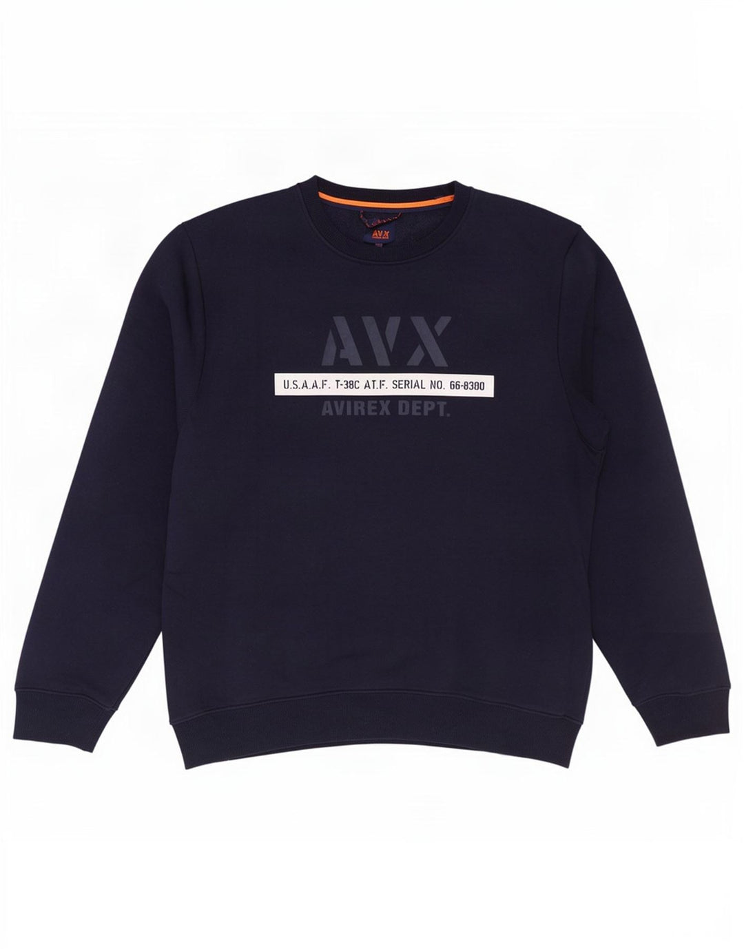 Suéter gráfico masculino Avirex 2XL poliéster azul marinho