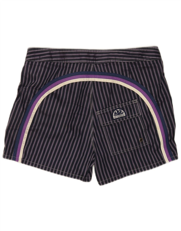 Shorts de natação masculino Sundek médio poliéster listrado azul marinho