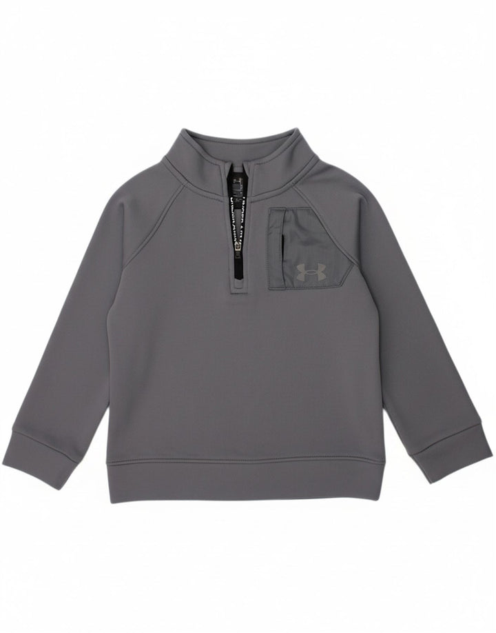 Suéter com capuz gráfico UNDER ARMOUR para meninos de 3 a 4 anos cinza
