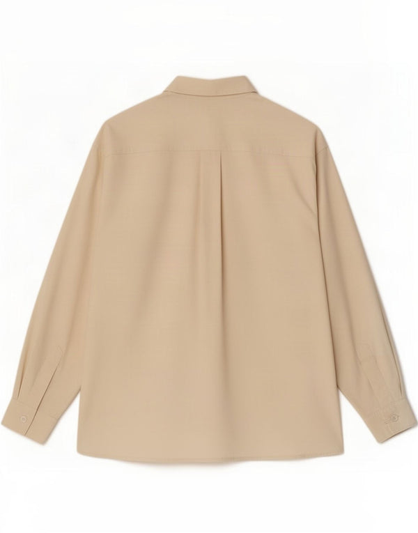 Camisa feminina Marella UK 12 seda bege médio