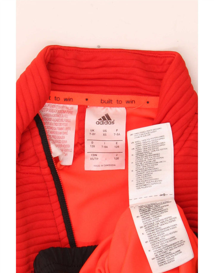 Adidas Meninos MESSI Graphic Tracksuit Top Jacket 7-8 Anos Vermelho Colorblock
