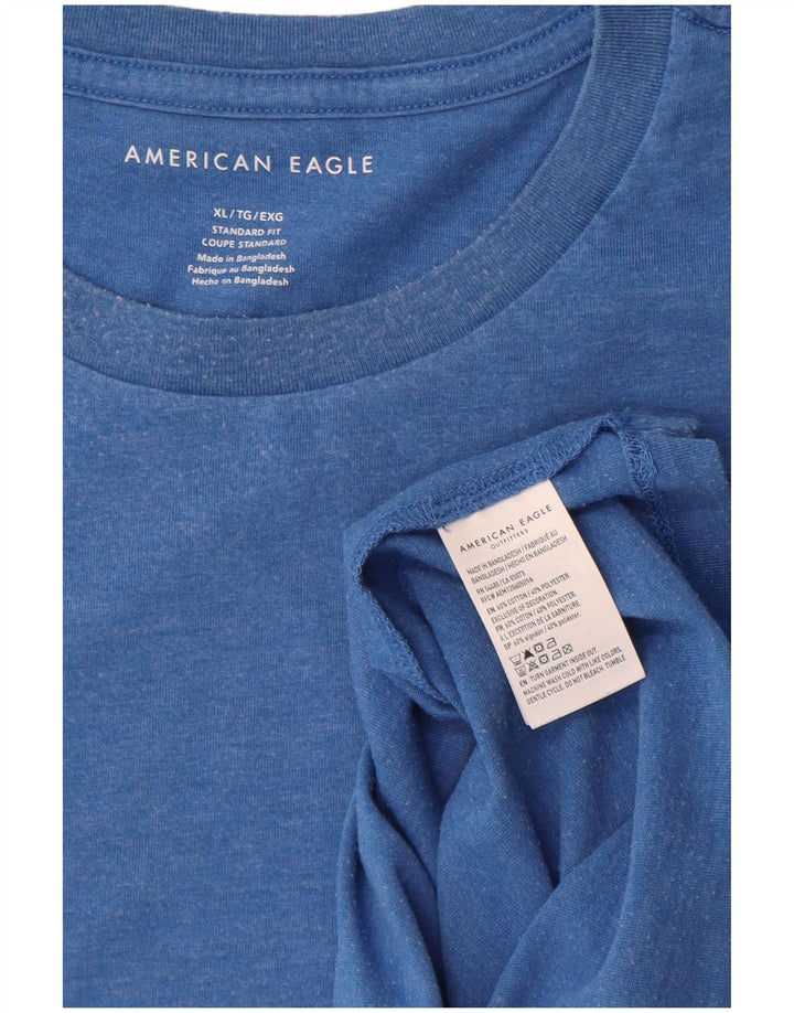 American Eagle Camiseta masculina de ajuste padrão Top XL algodão azul