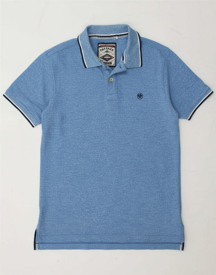 Camisa polo masculina FAT FACE de algodão azul médio