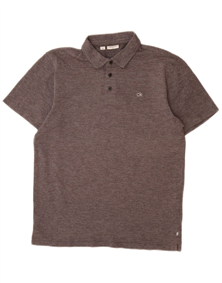 Camisa polo masculina CALVIN KLEIN algodão cinza médio
