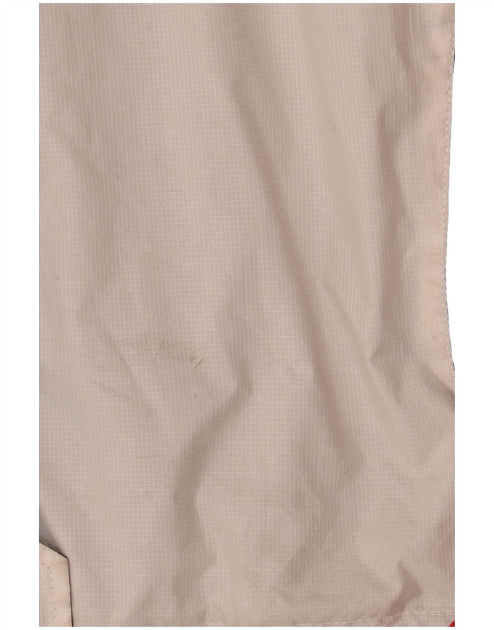 Jaqueta corta-vento feminina com capuz Weird Fish Reino Unido 14 grande bloco colorido branco