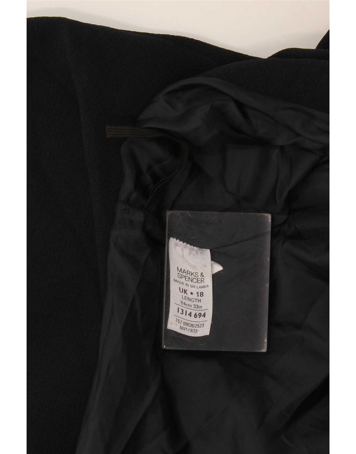Saia midi feminina Marks & Spencer UK 18 XL W40 azul marinho poliéster
