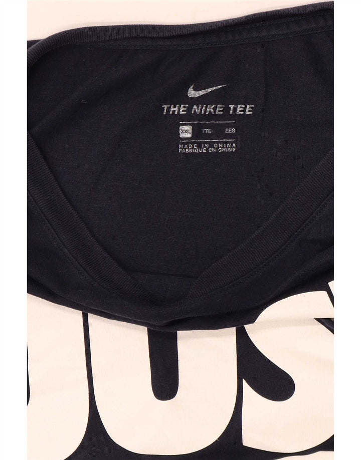 Camiseta gráfica masculina Nike manga comprida 2XL azul marinho