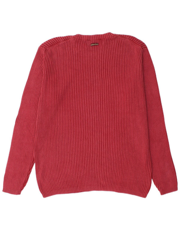 Suéter masculino Marlboro Classics com gola redonda XL de algodão vermelho