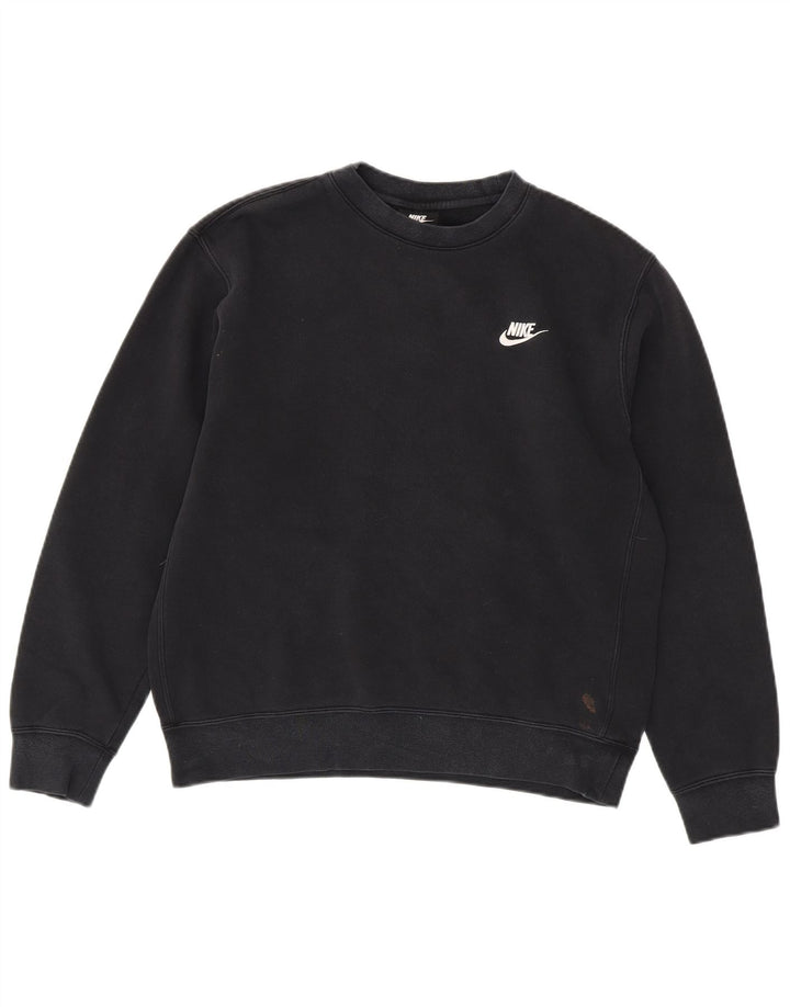 NIKE Mens Moletom Jumper Médio Algodão Preto