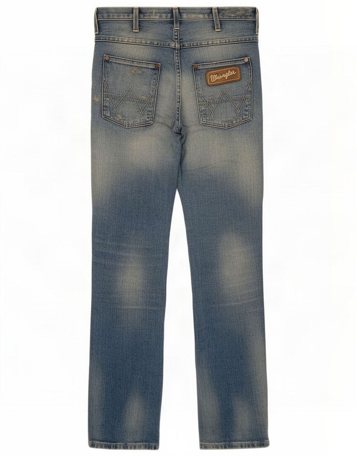 Wrangler Mens Jeans retos desgastados W29 L32 azul patchwork algodão