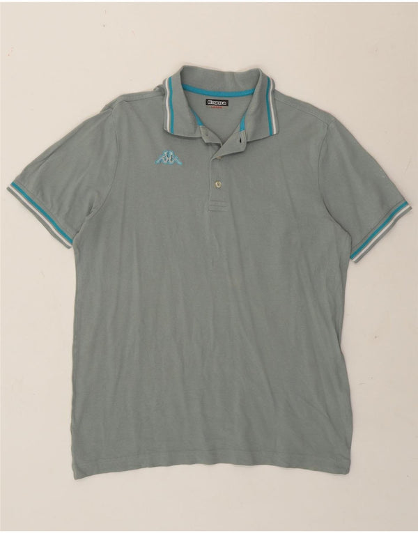 Camisa polo masculina Kappa grande algodão cinza