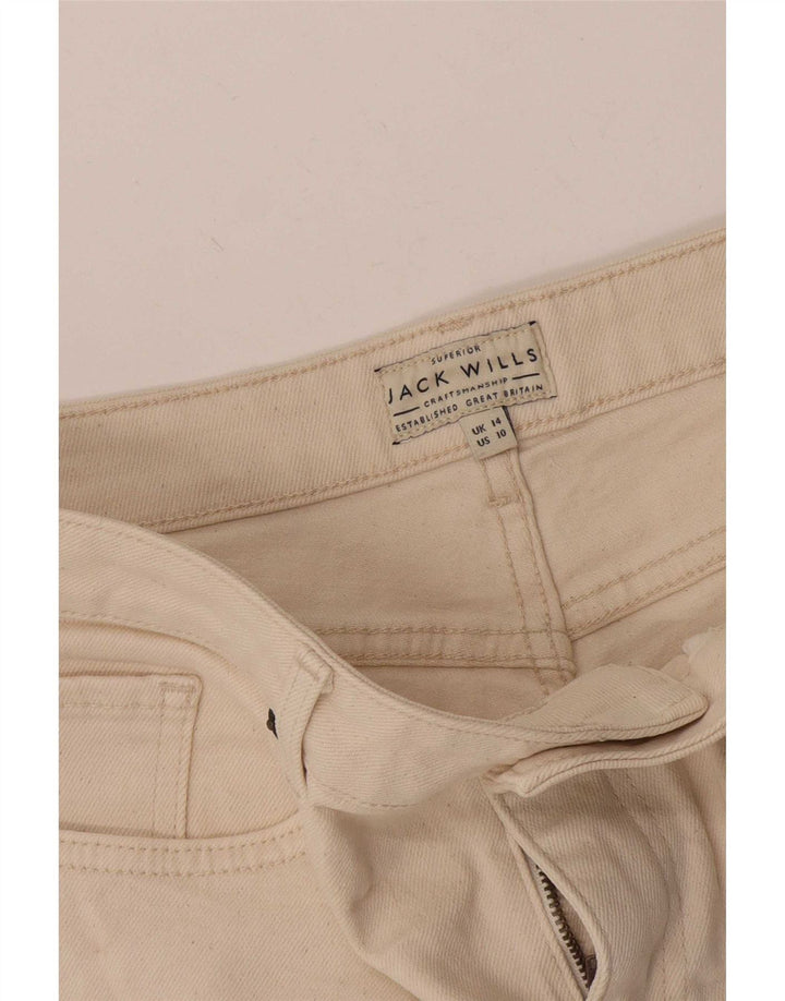 Shorts jeans feminino Jack Wills Reino Unido 14 grande W32 branco