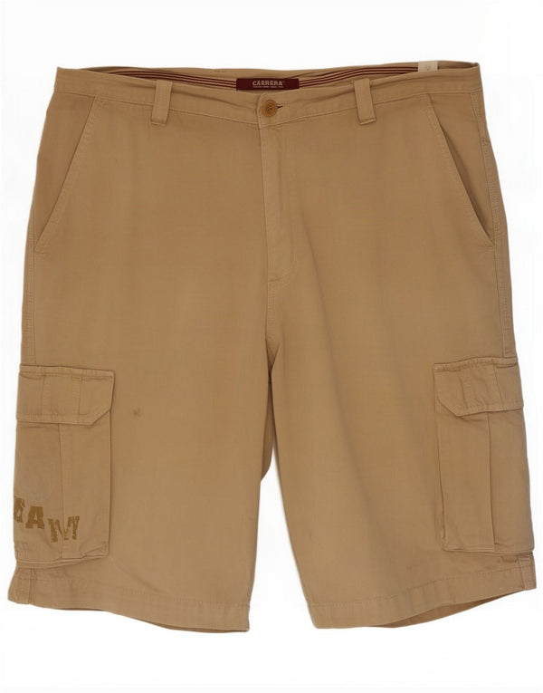 Carrera Mens Cargo Shorts Grande W36 Algodão Bege