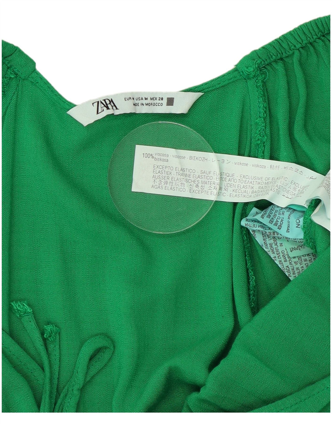 Macacão feminino Zara manga 3/4 Reino Unido 14 viscose verde médio
