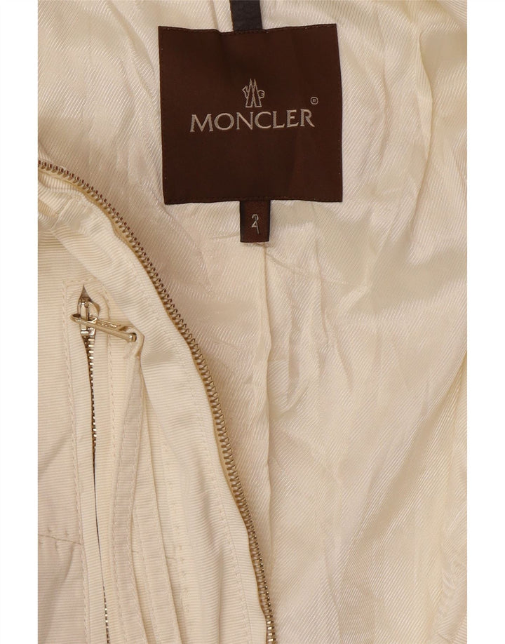 Jaqueta bomber feminina MONCLER tamanho 2 médio poliéster branco