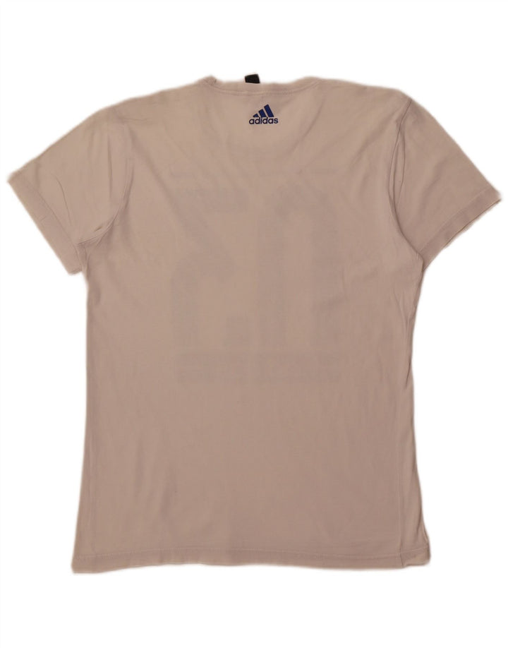 ADIDAS Mens Graphic T-Shirt Top Pequeno Branco