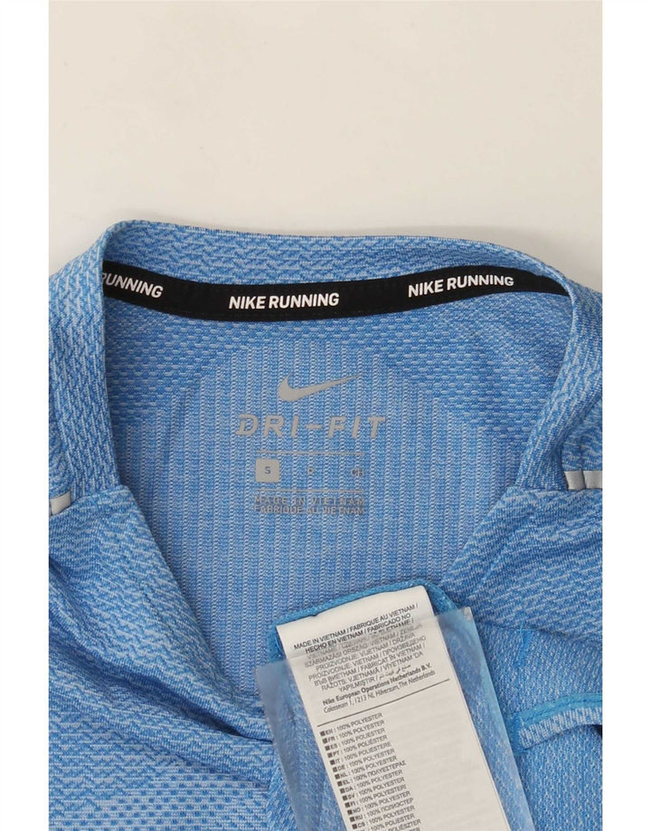 Camiseta masculina Nike Dri Fit Top pequeno poliéster manchado azul