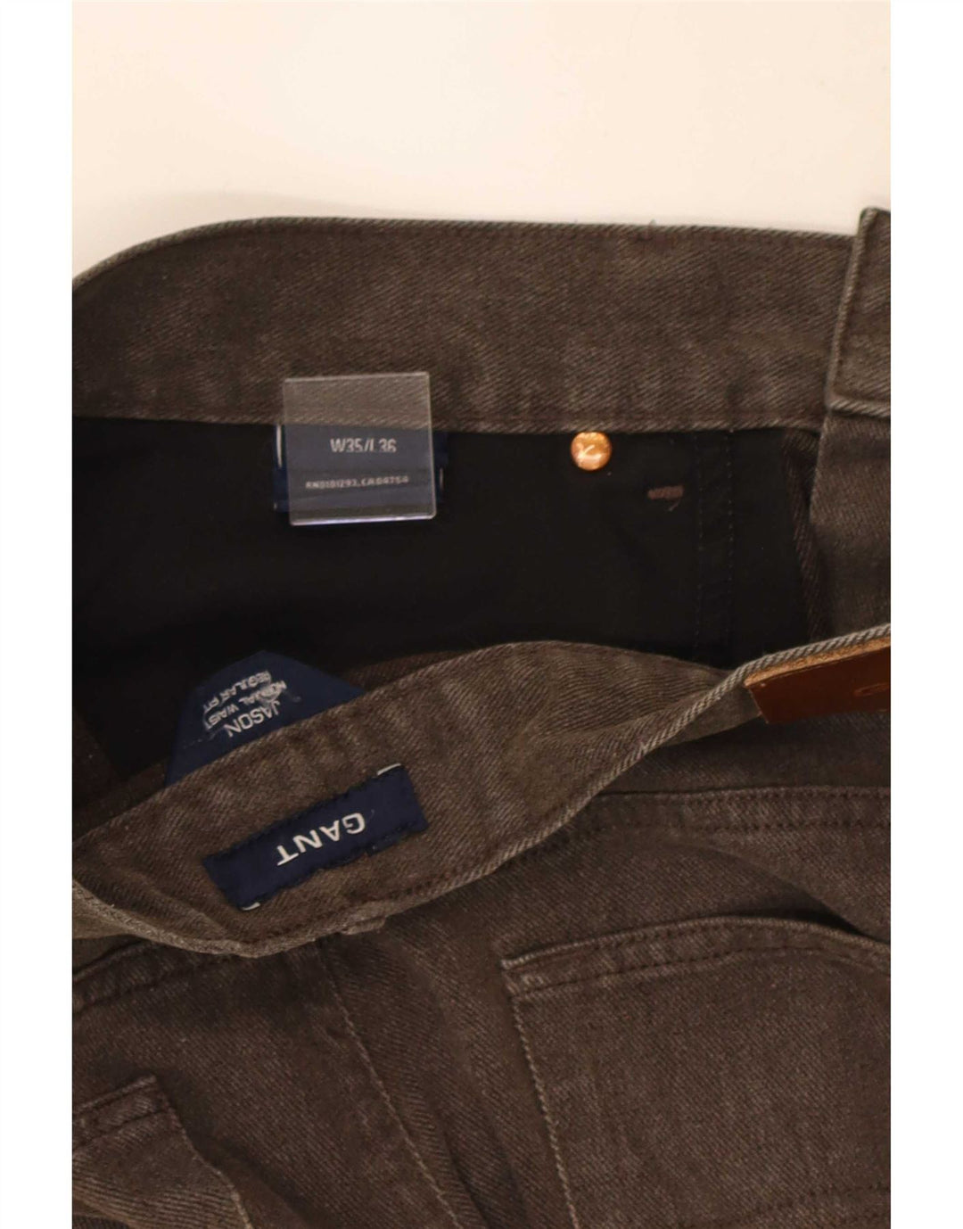 Jeans retos masculinos Gant W35 L29 algodão marrom