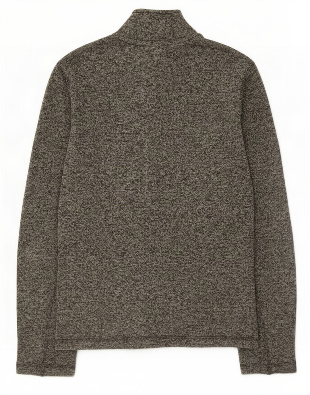 Suéter masculino Eddie Bauer com zíper e gola em poliéster manchado cinza médio