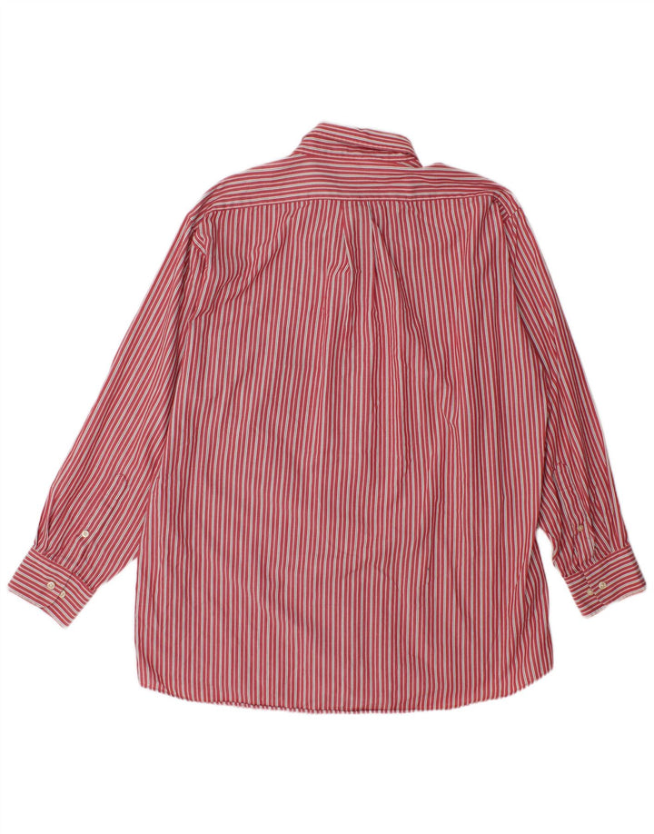 Camisa masculina Chaps XL listrada vermelha de algodão