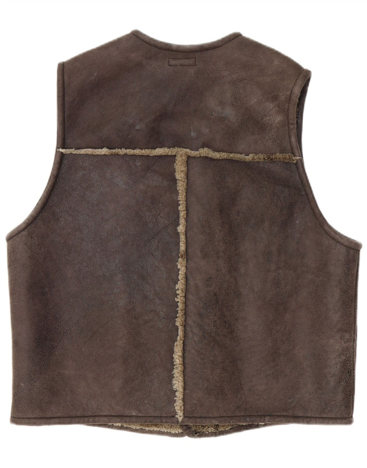 Colete masculino fechado Shearling XL marrom