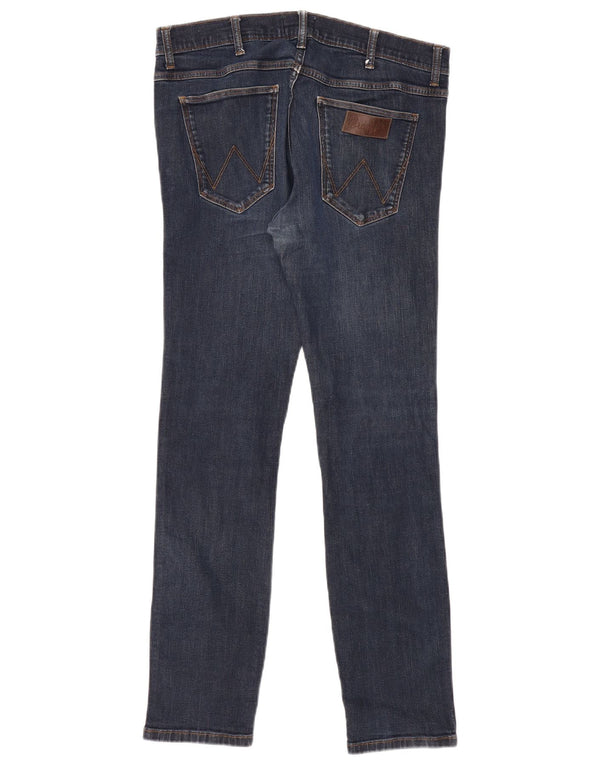 Wrangler Mens Larston Tapered Jeans Slim W34 L34 Azul Marinho Algodão