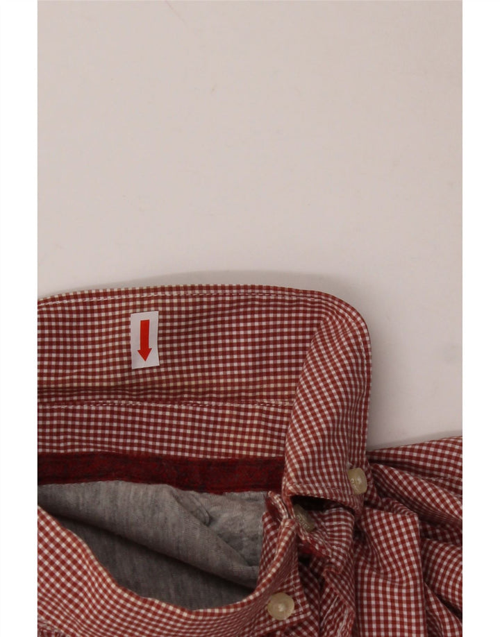 Camisa masculina SUPERDRY XL algodão guingão vermelho