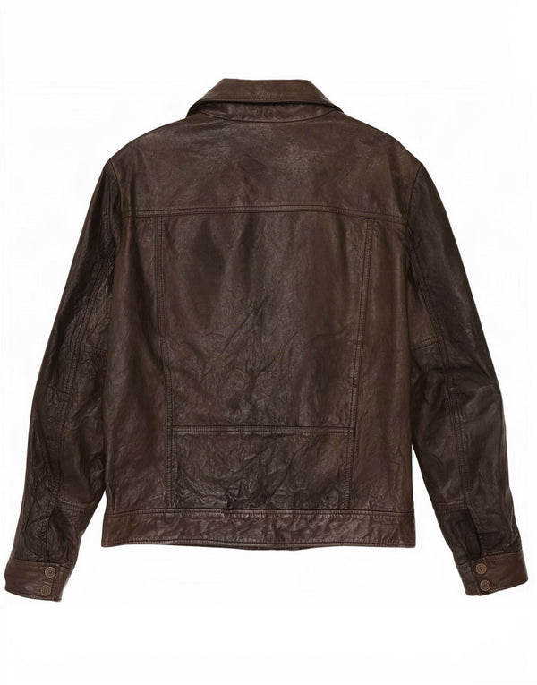 Jaqueta masculina de couro para motociclista Calvin Klein Jeans Reino Unido 40 grande preta
