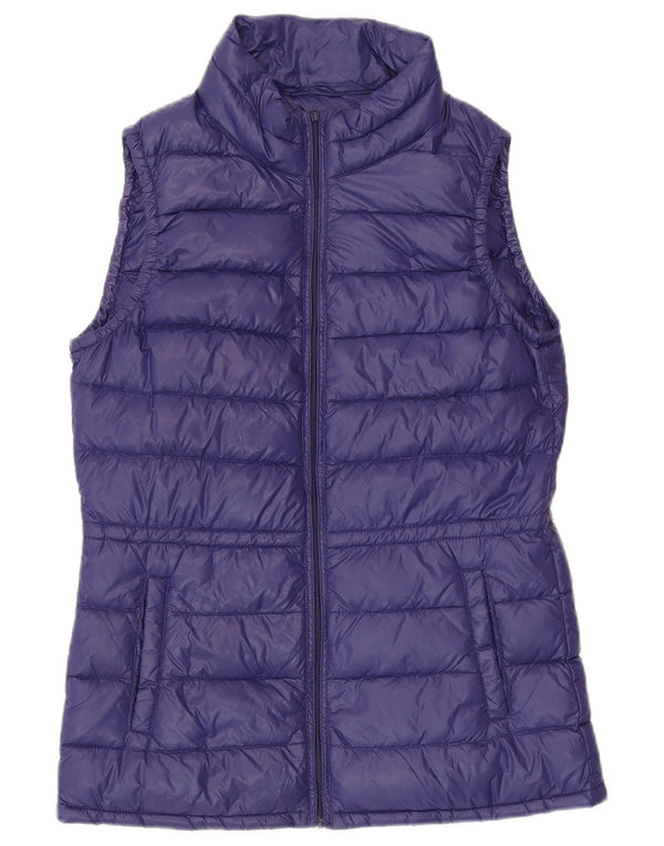 Colete acolchoado feminino BENETTON UK 10 pequeno roxo poliamida