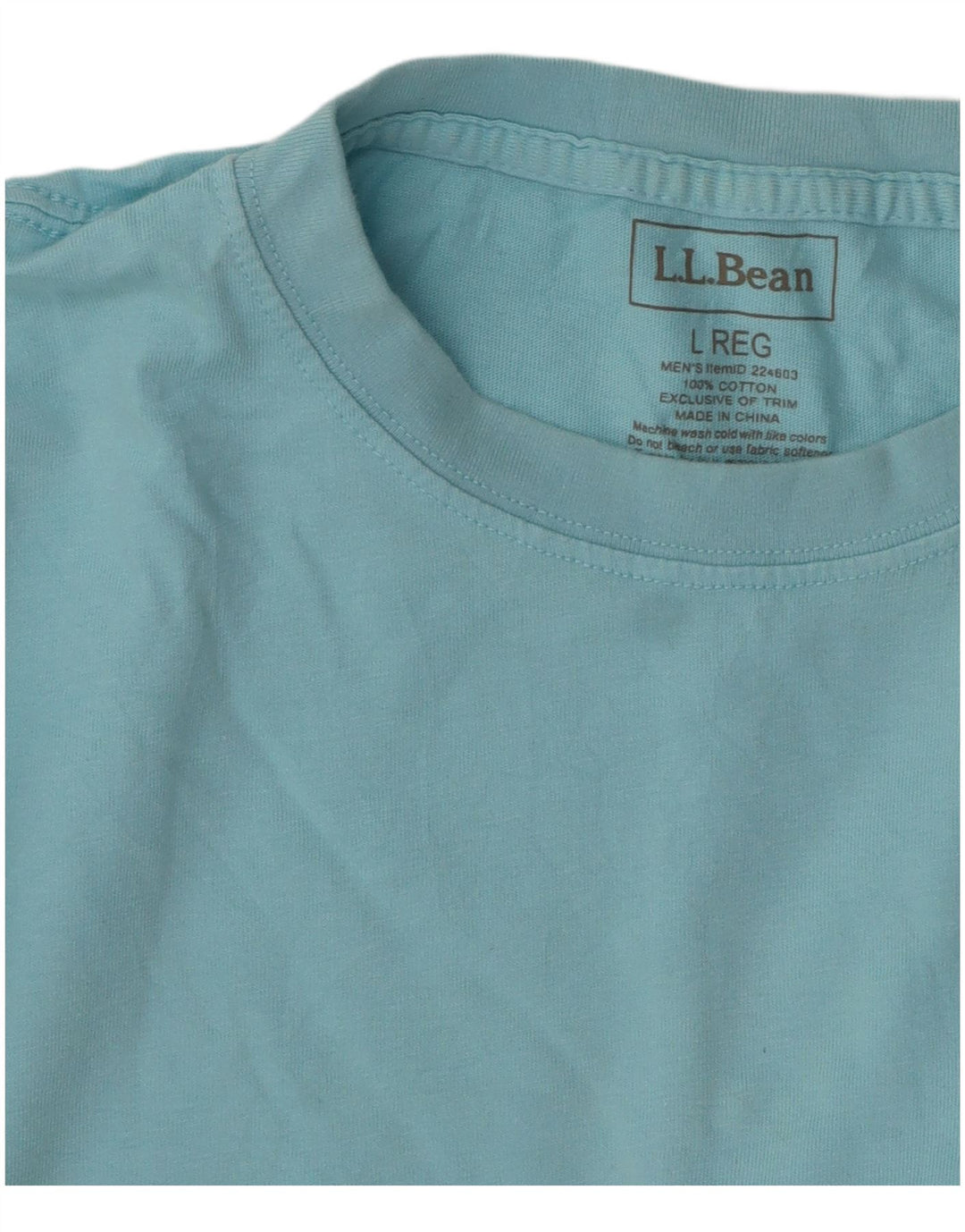 L.L.Bean Top masculino de manga comprida grande algodão azul