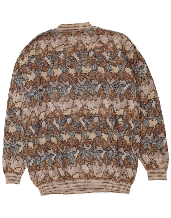 Suspense Suéter masculino com estampa abstrata com gola redonda IT 54 XL cinza