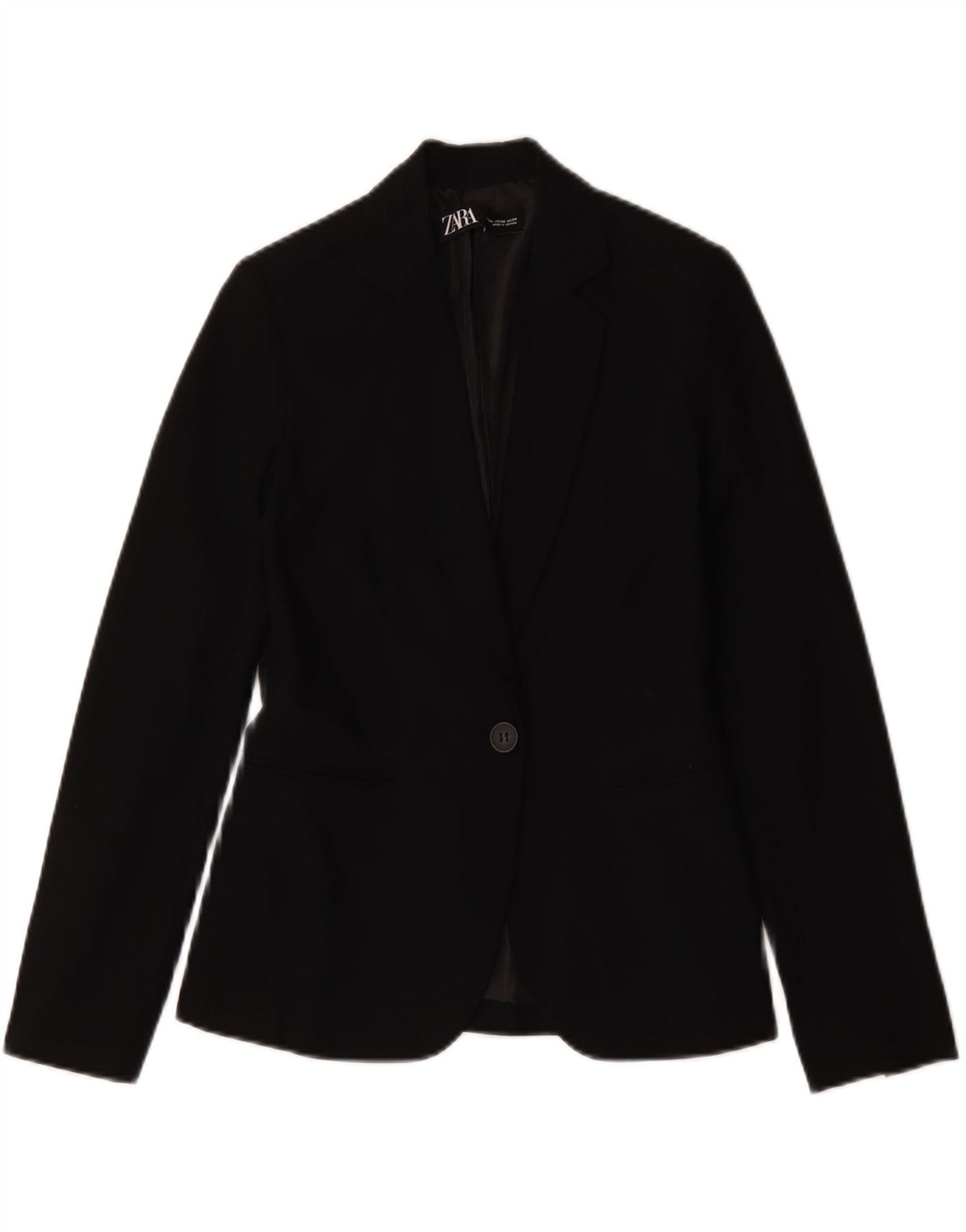 Jaqueta blazer feminina Zara com 1 botão EU 34 2XS poliéster preto