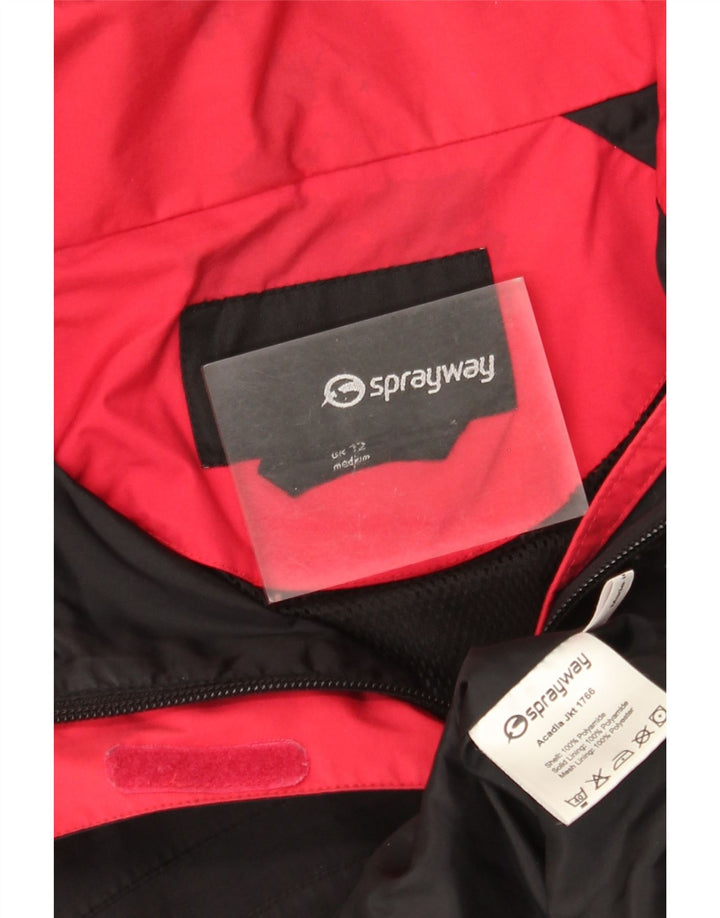 Jaqueta de chuva feminina com capuz Sprayway UK 12 poliamida preta média