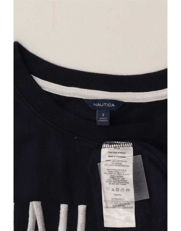 Nautica moletom feminino grande com estampa gráfica UK 10 pequeno azul marinho