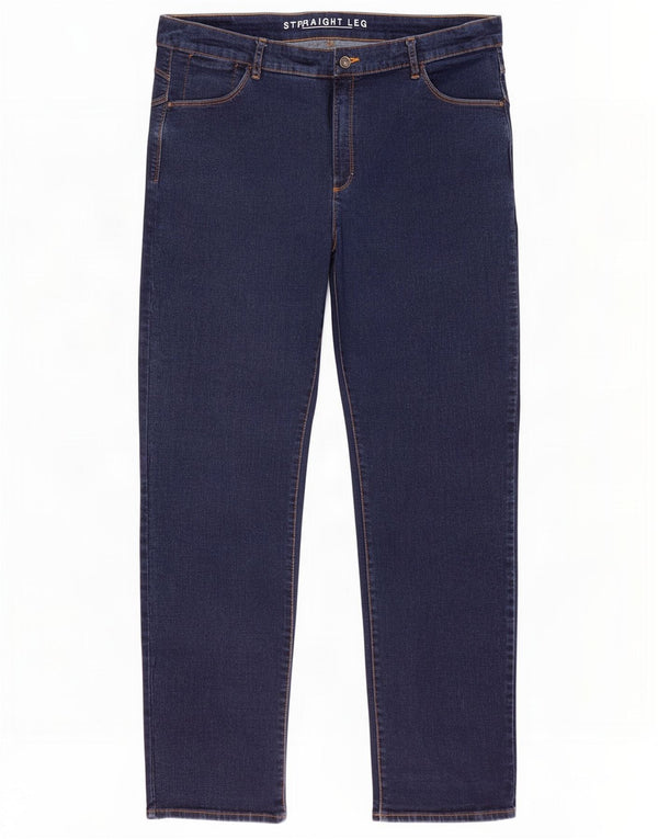 Jeans retos femininos Marks & Spencer UK 18 XL W40 L30 azul marinho algodão