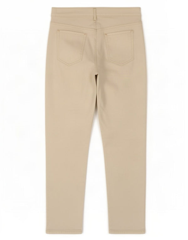 Calça jeans feminina Marks & Spencer Tapered UK 12 médio W30 L27 branco