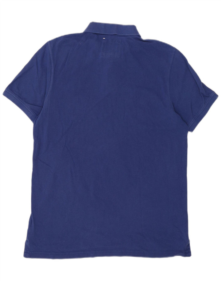 Camisa polo masculina Crew Clothing grande algodão azul
