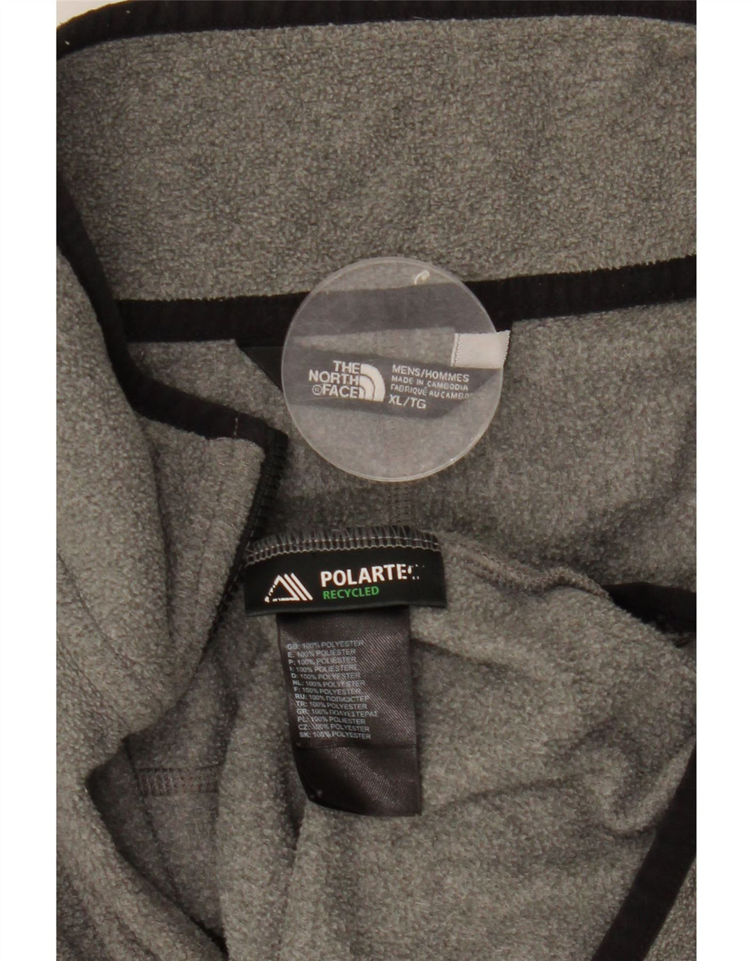 Suéter de lã masculino The North Face com zíper e gola XL poliéster cinza