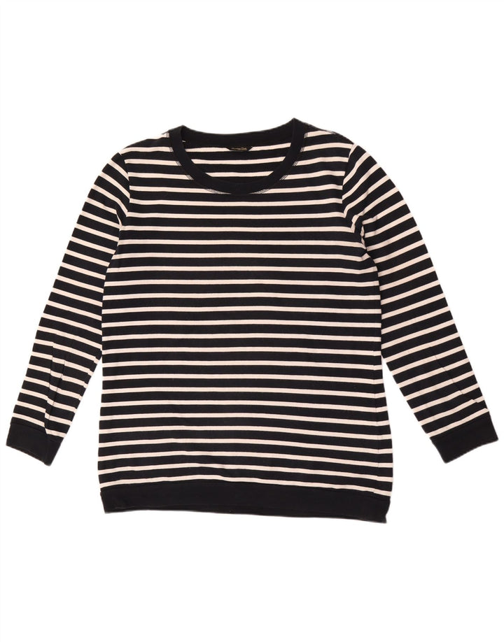 Massimo Dutti moletom feminino jumper US 8 médio azul marinho listrado