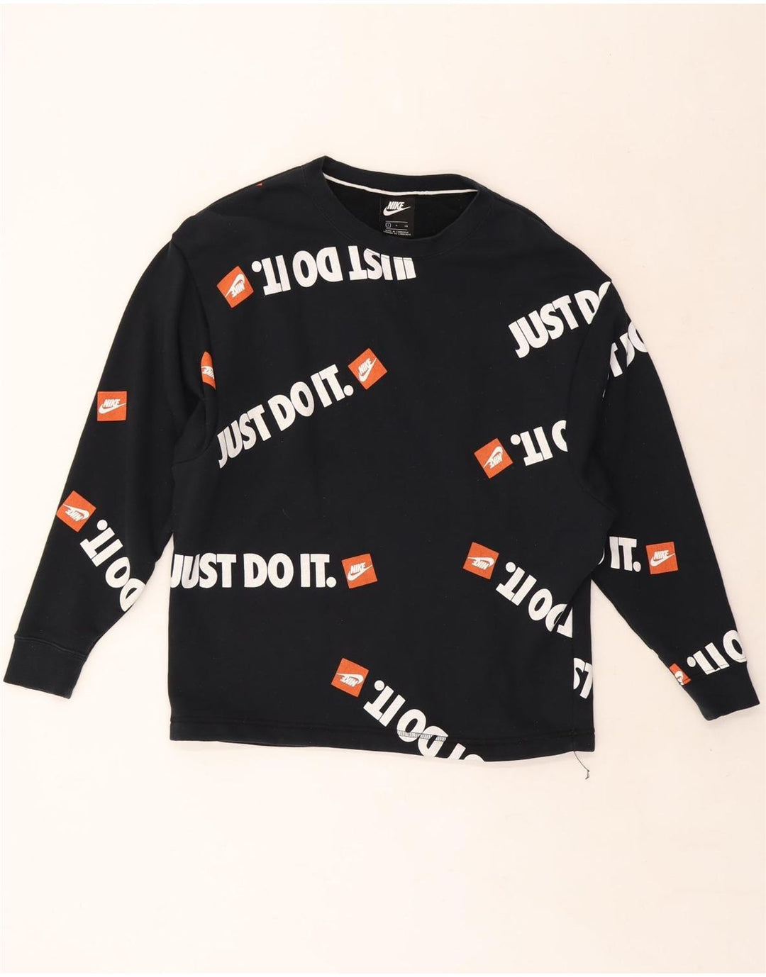 NIKE Mens Graphic Moletom Jumper Pequeno Azul Marinho Algodão